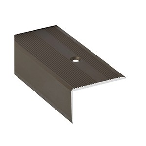 Nez de marche finition équerre 40 x 25mm stries fines, alu bronze, Romus
