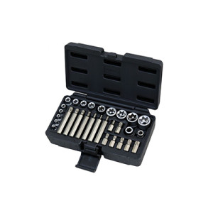 Coffret TORX® 1/4'' - 3/8'' - 1/2'' - E4 à E24 - T20 à T55 - 30 pièces KS Tools