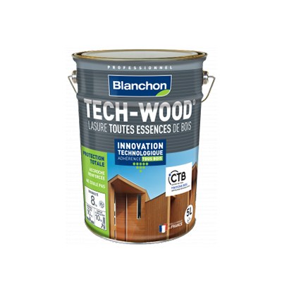 Lasure Tech-Wood toutes essences de bois incolore 1L Blanchon