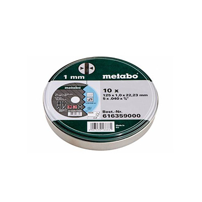 10 meules de tronçonnage SP 125 x 1,0 x 22,23 Inox, TF 41 Metabo