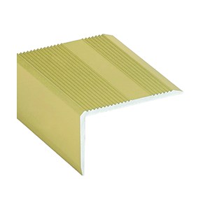 Nez de marche finition équerre 40 x 25mm stries fines, alu or, Romus