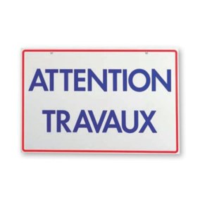 Panneau de signalisation “Attention travaux” Théard