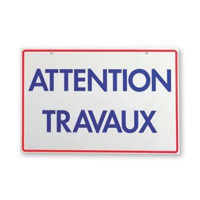 Panneau de signalisation “Attention travaux” Théard