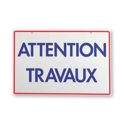 Panneau de signalisation “Attention travaux” Théard