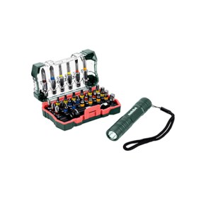 Coffret d'embouts SP 29 pièces + Mini Flash light Metabo