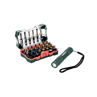 Coffret d'embouts SP 29 pièces + Mini Flash light Metabo