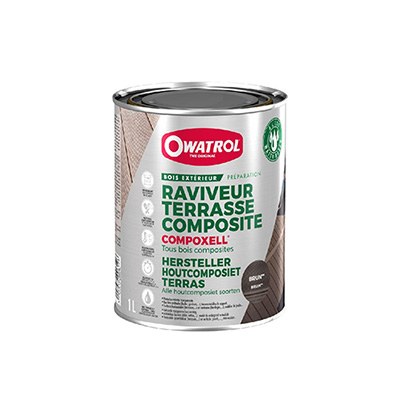 Raviveur spécial terrasse bois composite Compoxell gris 1L Owatrol