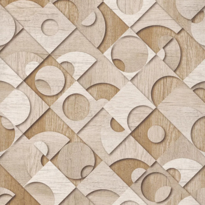 Bois géométrique 3D Naturel Papier peint Lutèce Collection Reality