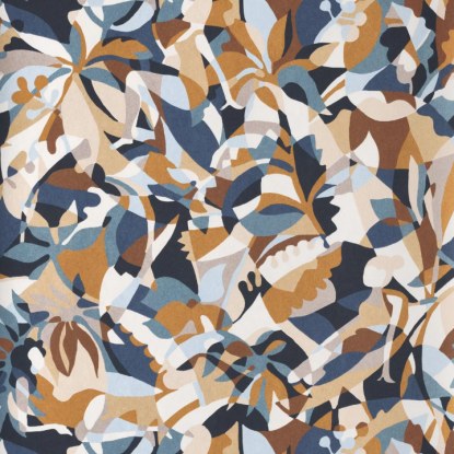 Plongeon bleu persan/ambre Collection L'île aux oiseaux Papier peint Casamance