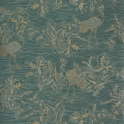 Mirador cyprès/doré Collection L'île aux oiseaux Papier peint Casamance