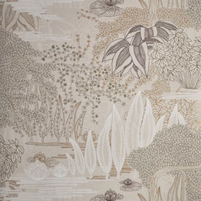 Jasmin grège/vert argile Collection Square Jasmin Papier peint Casamance