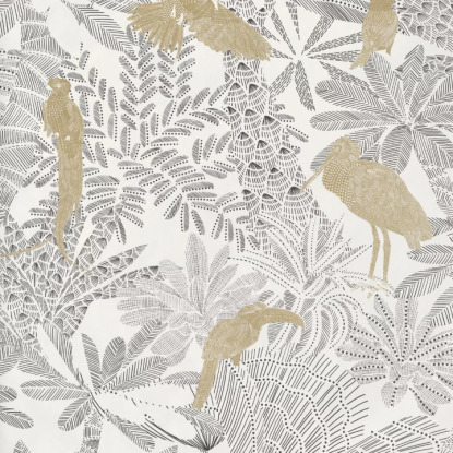 Riviera blanc or Collection Moonlight 2 Papier peint Caselio