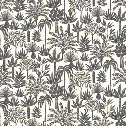 Wild Life blanc noir Moonlight 2 Papier peint Caselio