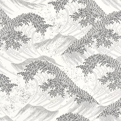 Waves blanc noir Moonlight 2 Papier peint Caselio