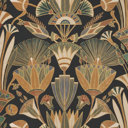 Denderah noir/multicouleurs Collection Bord du nil Papier peint Casamance