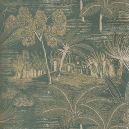 Baharia vert de gris Collection Bord du nil Papier peint Casamance