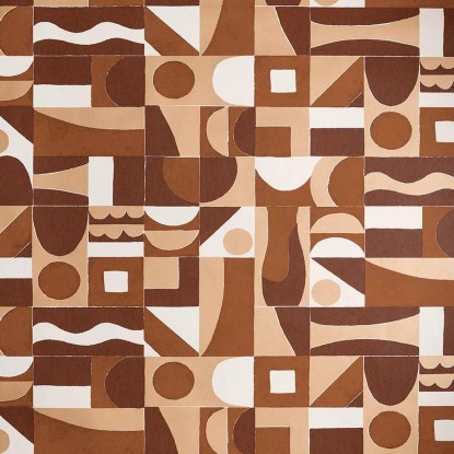 Gourna terracotta/cuivre Bord du nil Papier peint Casamance