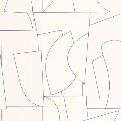 Edges bleu électrique Collection Outlines Papier peint Caselio