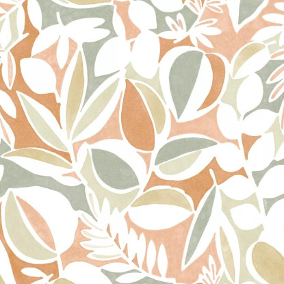 Place des Lices terracotta / pin Collection Echappée Belle Papier peint panoramique Casadeco