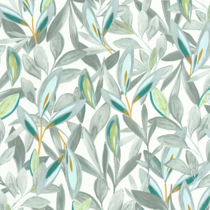 Hojas vert / blanc Collection Nicaragua Papier peint Casadeco