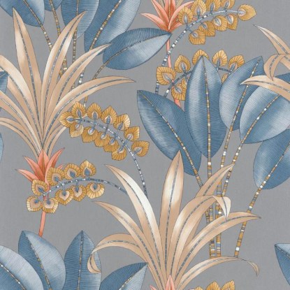 Palma gris / bleu Collection Nicaragua Papier peint Casadeco