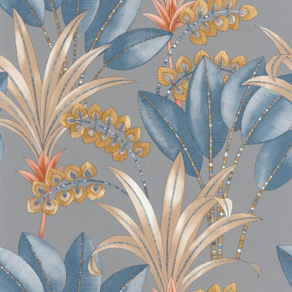 Palma gris / bleu Collection Nicaragua Papier peint Casadeco