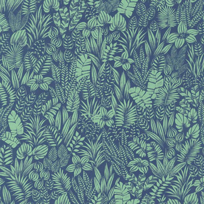 Napa Valley indigo / menthe Collection California Papier peint Casadeco