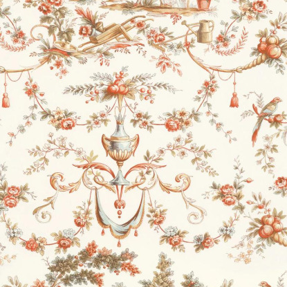 L' orangerie multicouleurs Collection Les Belles Toiles de Jouy Papier peint Casadeco