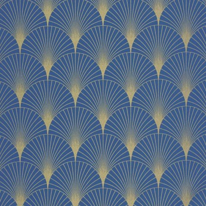 Prosperity bleu outre mer doré Collection Elégance Papier peint Caselio