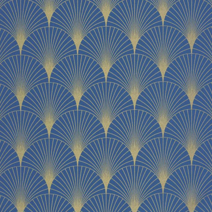 Prosperity bleu outre mer doré Collection Elégance Papier peint Caselio