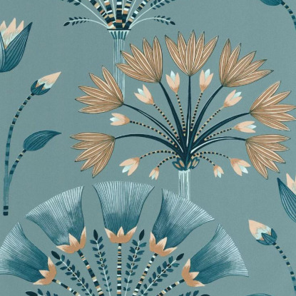 Majestic bleu d'outre mer doré Collection Elégance Papier peint Caselio