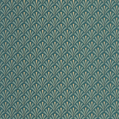 Abundance bleu canard doré Collection Elégance Papier peint Caselio