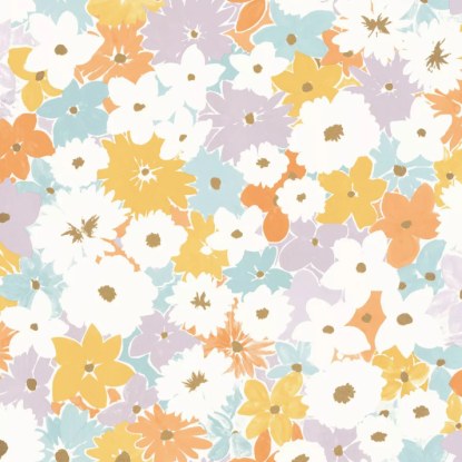 Flora multicouleurs Collection Let's go girls Papier peint Caselio