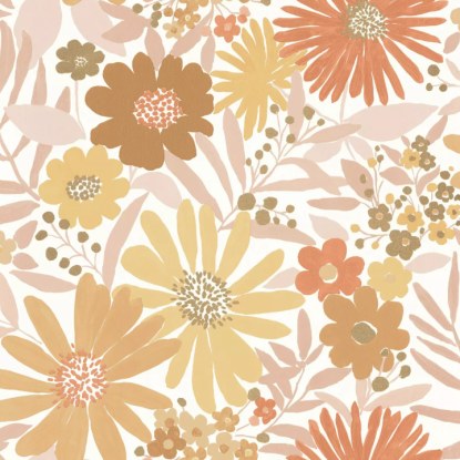 Marguerite blanc rose Collection Let's go girls Papier peint Caselio