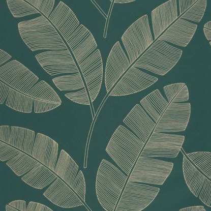 Moonlight Banana Tree vert sapin Collection Green & Co Papier peint Caselio