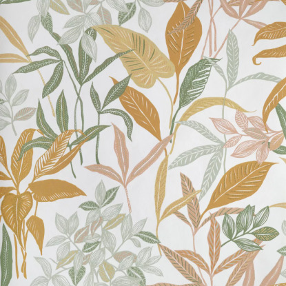 Santiago vert orange Collection Green & Co Papier peint Caselio