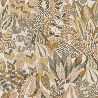 Alfabia kaki/vanille Collection Palmadora Papier peint Casamance