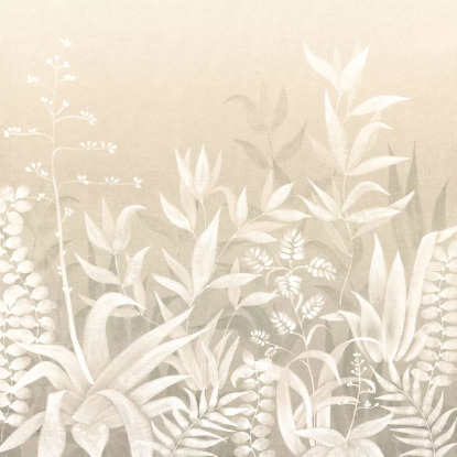 Saona sable/blanc Collection Palmadora Papier peint panoramique Casamance