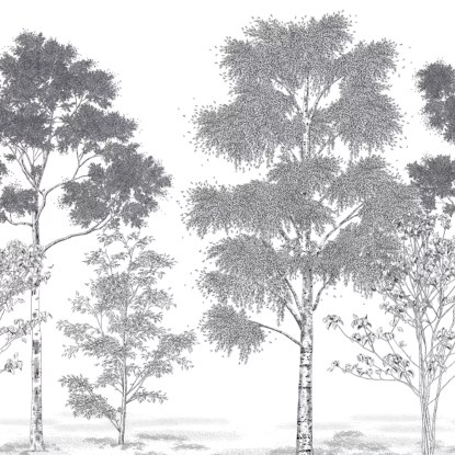 Poésie printanière noir Collection Balade Papier peint panoramique Caselio