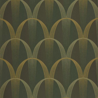 Entrée des artistes kaki / or Collection Années folles Papier peint Casadeco