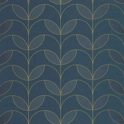 Mistinguett bleu pétrole Collection Années folles Papier peint Casadeco