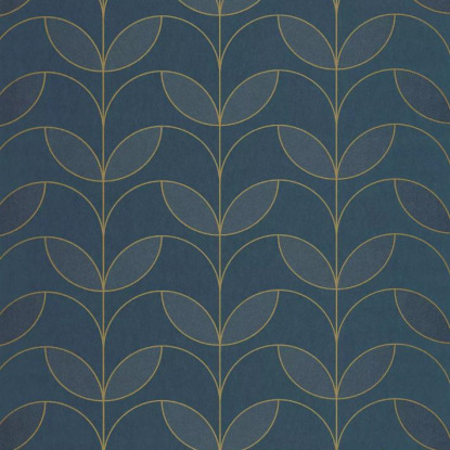 Mistinguett bleu pétrole Collection Années folles Papier peint Casadeco