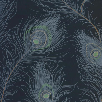 Revue bleu pétrole Collection Années folles Papier peint Casadeco