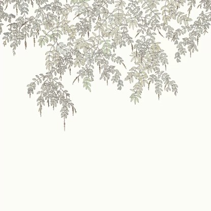 Falling petals vert d'eau Collection Art of botany Papier peint panoramique Caselio