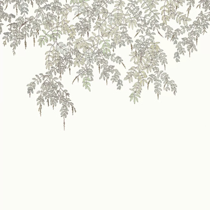 Falling petals vert d'eau Collection Art of botany Papier peint panoramique Caselio