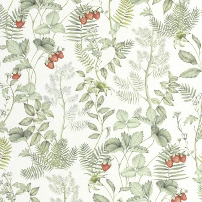 Strawberry field vert d'eau Collection Héritage Papier peint Casadeco