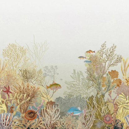Aquarium beige sépia Collection Seaside Papier peint panoramique Casadeco