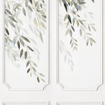 Parfum d'olivier vert de gris Collection Moulures & Co Papier peint panoramique Casadeco