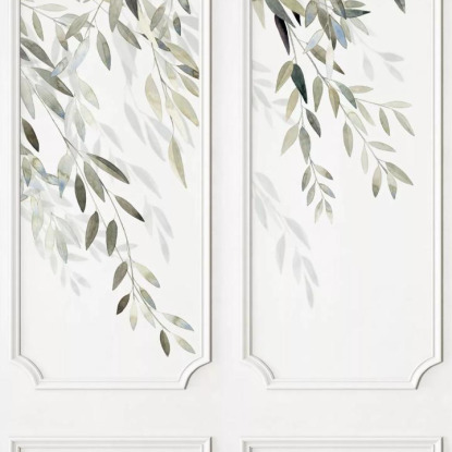 Parfum d'olivier vert de gris Collection Moulures & Co Papier peint panoramique Casadeco