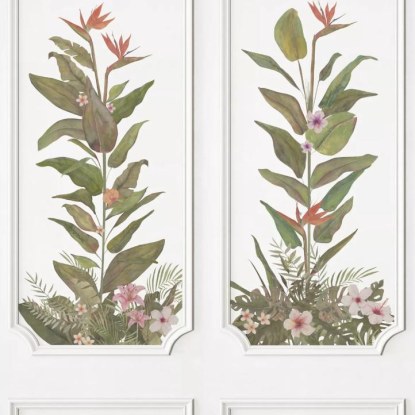 Eclat tropical vert feuille Collection Moulures & Co Papier peint panoramique Casadeco